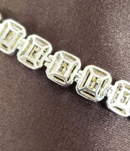 4.00ct T.W. Baguette Square Diamond Tennis Link Bracelet in 10k White Gold