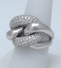 Load image into Gallery viewer, LADIES 18K WHITE GOLD 2.12CT DIAMONDS CABLE LINK STATEMENT DOME RING SI1-2 7 1/2
