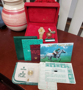 26mm Rolex Datejust President 18k Yellow Gold Auto Diamond Bezel Champagne 6917
