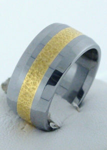 Tungsten 22k Gold Two Tone Wedding Band Ring
