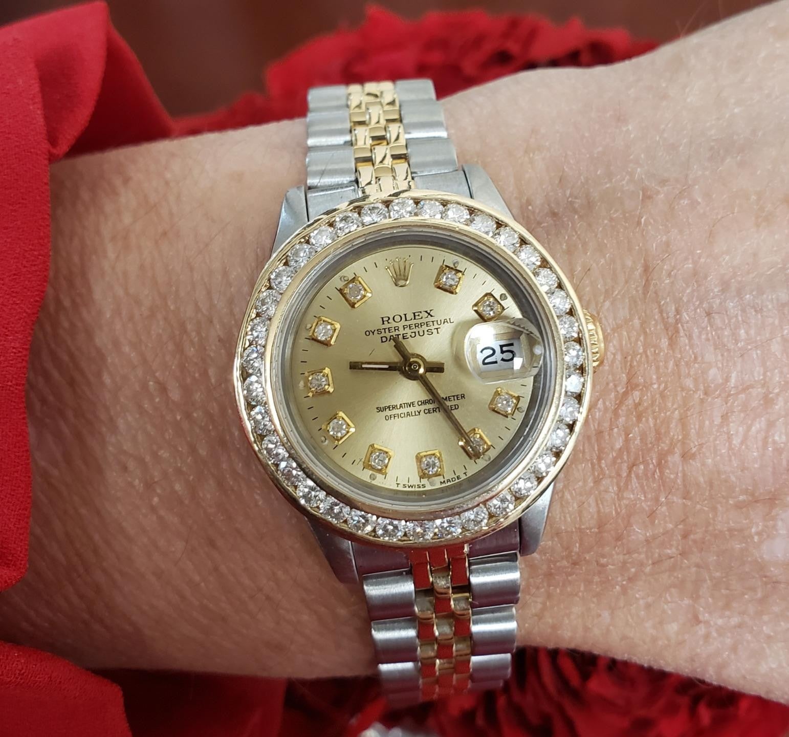 〇純正 ROLEX 2駒 69173 DATEJUST YG×SS FZ8608 Rolex Datejust