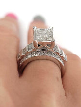 Load image into Gallery viewer, 1.50ct T.W. PRINCESS DIAMOND RECTANGLE FRAME ENGAGEMENT RING in 10K GOLD
