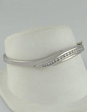 Load image into Gallery viewer, 14k White Gold 1 1/2ct Channel Set Diamond Hard Bangle Bracelet
