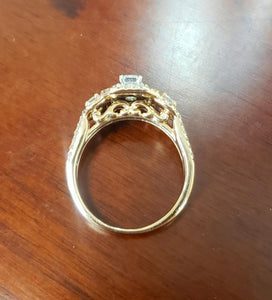 1 3/4ct T.W. Emerald & Round Diamond Engagement Ring in 14k Rose Gold SI1/FG