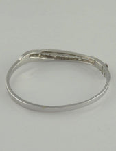 Load image into Gallery viewer, 14k White Gold 1 1/2ct Channel Set Diamond Hard Bangle Bracelet
