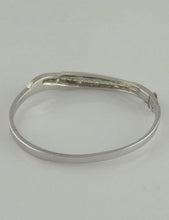 Load image into Gallery viewer, 14k White Gold 1 1/2ct Channel Set Diamond Hard Bangle Bracelet
