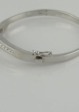 Load image into Gallery viewer, 14k White Gold 1 1/2ct Channel Set Diamond Hard Bangle Bracelet
