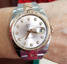 Load image into Gallery viewer, Factory 36mm Rolex Datejust Rose Gold &amp; Steel Jubilee Pink Diamond Dial 116231
