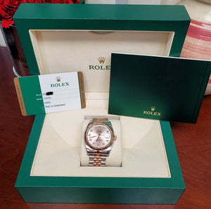 Factory 36mm Rolex Datejust Rose Gold & Steel Jubilee Pink Diamond Dial 116231