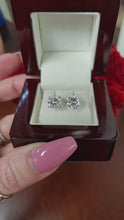 Load and play video in Gallery viewer, 3.08ct Diamond Stud Earrings 14k White Gold Natural Round VS1 HI Screw Back
