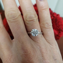 Load and play video in Gallery viewer, GIA Certified 1.53ct Lab Grown Round Diamond Engagement Ring in 18k White Gold
