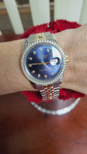 Load and play video in Gallery viewer, Vintage Rolex Datejust 36mm 1600 Two Tone 14k/SS Blue Diamond Dial Auto 1966

