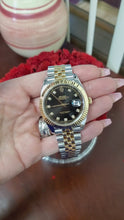 Load and play video in Gallery viewer, Rolex Datejust 41mm 126333 Two Tone Jubilee Black Diamond Dial Fluted Bezel Auto
