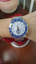 Load and play video in Gallery viewer, Rolex Yacht-Master II 44mm White Dial 116680 Stainless Steel Blue Bezel Card
