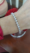 Load and play video in Gallery viewer, 14k White Gold 16.00ct Lab Grown Diamond Eternity Tennis Bracelet 7" VS2 FG

