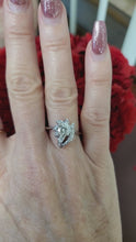 Load and play video in Gallery viewer, Vintage 14k Gold .78ct Round Natural Diamond Floral Ring SI2 Single Cut Diamonds
