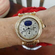 Load and play video in Gallery viewer, 38mm Cartier Pasha Moonphase 18k Yellow Gold Quartz 30003 Diamond Bezel Watch
