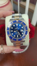 Load and play video in Gallery viewer, 2022 Rolex Submariner Date 126613LB Bluesy 41mm Box Card Two Tone Complete Set
