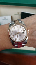 Load and play video in Gallery viewer, Factory 36mm Rolex Datejust Rose Gold &amp; Steel Jubilee Pink Diamond Dial 116231
