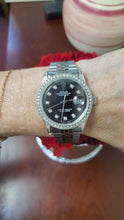 Load and play video in Gallery viewer, 36mm 1967 Rolex Datejust 1601 Stainless Steel Diamond Dial Diamond Bezel Jubilee
