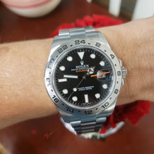 Load and play video in Gallery viewer, Complete Set 42mm Rolex Explorer II Steel Oyster Black Orange GMT Auto 216570
