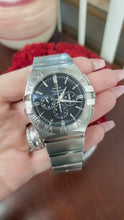 Load and play video in Gallery viewer, 41mm Omega Constellation Double Eagle Chronograph 1514.51.00 S/S Black Dial Auto Watch
