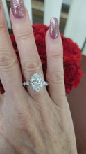Load and play video in Gallery viewer, Platinum 3.70ct TW Lab Grown Oval Diamond Bezel Engagement Ring VS1 E Accent
