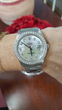 Load and play video in Gallery viewer, Rolex Datejust 16220 36mm MOP Diamond Dial Custom Diamond Bezel 2002
