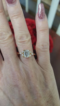 Load and play video in Gallery viewer, 1.52ct GIA Emerald Cut Natural Diamond Engagement Ring E VS1 14k Yellow Gold Marquise Accents
