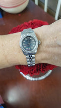 Load and play video in Gallery viewer, Rolex Oyster Perpetual 25mm 76094 SS Jubilee Black MOP Diamond Dial &amp; Bezel Auto
