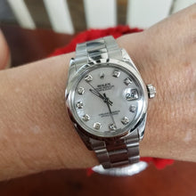 Load and play video in Gallery viewer, 31mm 1981 Rolex Datejust Stainless Steel Diamond Mother of Pearl Dial 6824
