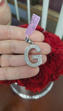 Load and play video in Gallery viewer, Custom-Made Letter G 1 1/4ct Diamond Pendant in 14k White Gold
