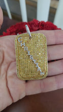 Load and play video in Gallery viewer, 10k Gold Christian Yellow Diamond Dog Tag Pendant 3ct Custom Charm

