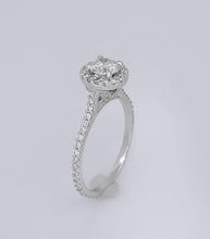 Load image into Gallery viewer, 750 18k White Gold 1.25ct Round Diamond Halo Eternity Band Engagement Ring
