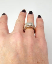 Load image into Gallery viewer, 14k Yellow Gold 2.00ct Princess Cut Round Diamond Invisible Set Engagement Ring
