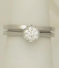 Load image into Gallery viewer, 18k White Gold Tacori .65ct Round Diamond Solitaire Engagement Wedding Ring Set
