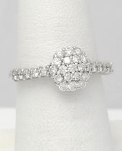 Load image into Gallery viewer, 14k White Gold .82ct Round Diamond Cluster Flower Ring

