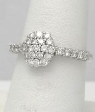 Load image into Gallery viewer, 14k White Gold .82ct Round Diamond Cluster Flower Ring
