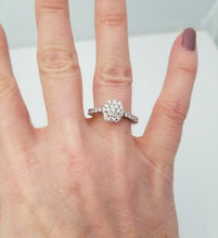 Load image into Gallery viewer, 14k White Gold .82ct Round Diamond Cluster Flower Ring
