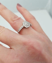 Load image into Gallery viewer, 14k White Gold .82ct Round Diamond Cluster Flower Ring
