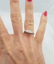 Load image into Gallery viewer, 14k White Gold 1.00ct Princess Cut Diamond Three Stone Engagement Ring
