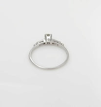 Load image into Gallery viewer, 14k White Gold .38ct T.W. Round &amp; Baguette Diamond Three Stone Engagement Ring
