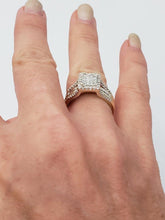 Load image into Gallery viewer, 10k Yellow Gold 1/2ct Princess Round Baguette Cut Diamond Halo Ring
