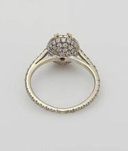 Load image into Gallery viewer, GIA 18k White Gold 2.00ct Oval Yellow Round White Diamond Halo Engagement Ring
