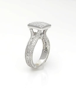 18k White Gold Rayalty 2.00ct Princess Diamond Invisible Set Ring