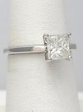 Load image into Gallery viewer, 14k White Gold 1.19ctw Princess Cut Diamond Solitaire Engagement Ring
