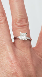 14k White Gold 1.19ctw Princess Cut Diamond Solitaire Engagement Ring