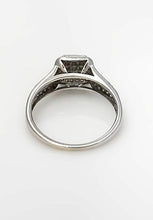 Load image into Gallery viewer, Composite Halo Diamond Accent Square Promise Ring 14K White Gold
