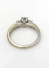 Load image into Gallery viewer, 3/4 CT. T.W. Diamond Three Stone Vintage-Style Engagement Ring in 14K White Gold
