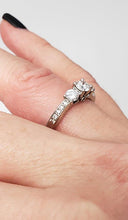 Load image into Gallery viewer, 3/4 CT. T.W. Diamond Three Stone Vintage-Style Engagement Ring in 14K White Gold
